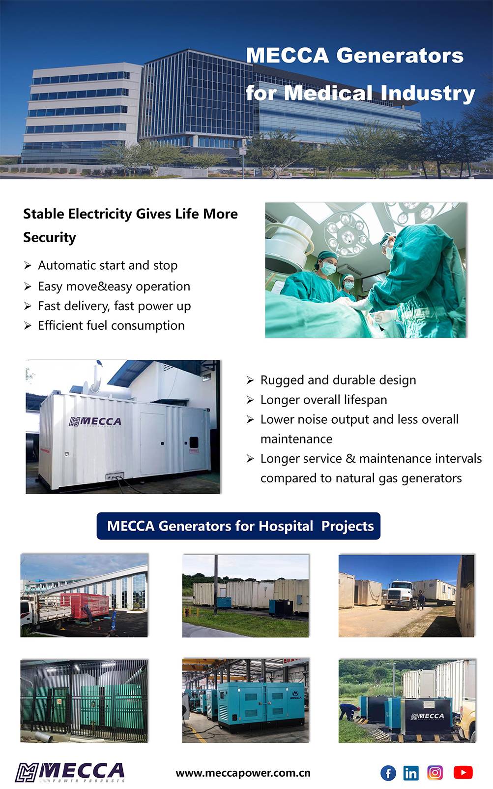 Generador diesel para el hospital.