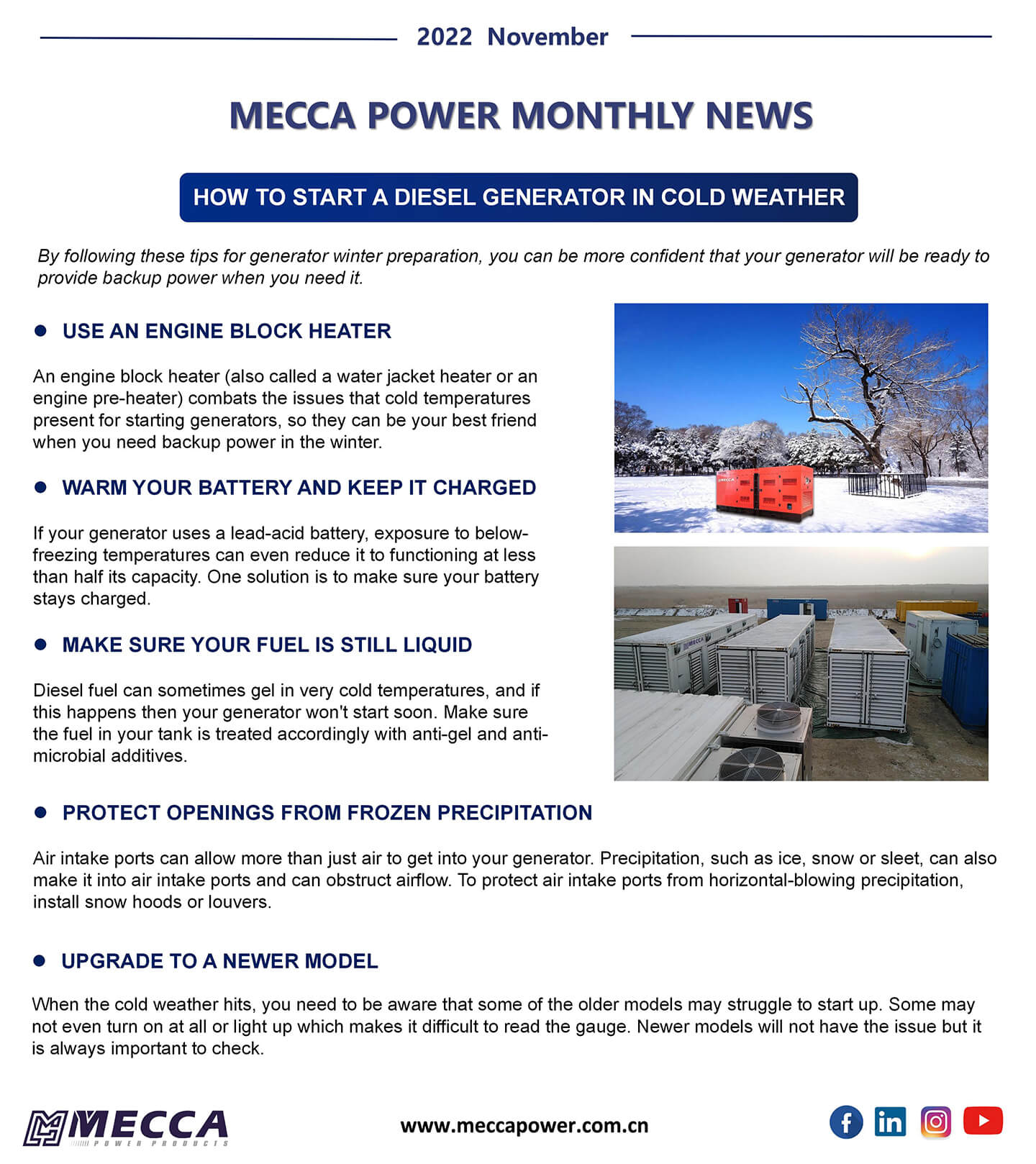 MECCA Generator Noticias mensuales